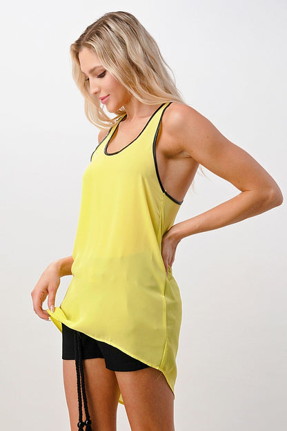 Scoop Neck Tank Top with Contrast Trim | Apparel | Kitchen + Metal