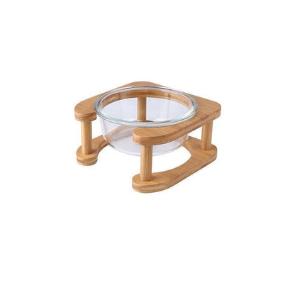 Elegant Glass Cat Food Bowl Set - Stylish And Functional Pet Dining