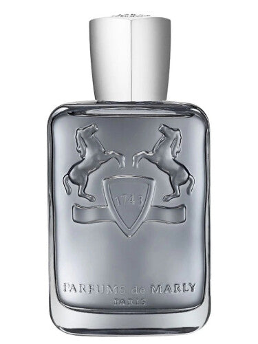 Parfums de Marly perfume bottle with silver cap on a white background