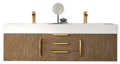 Columbia 59" Double Wall Mount Vanity Cabinet