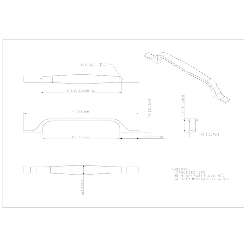 96 mm Center-to-Center Satin Nickel Square Cosgrove Cabinet Pull