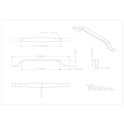 96 mm Center-to-Center Satin Nickel Square Cosgrove Cabinet Pull