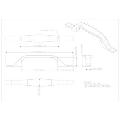 96 mm Center-to-Center Satin Nickel Square Cosgrove Cabinet Pull