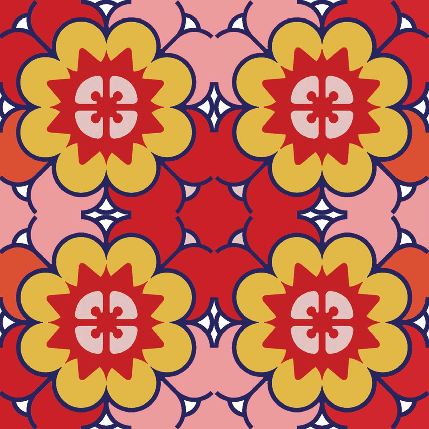 5" X 5" Mediterranean Brights Peel And Stick Removable Tiles