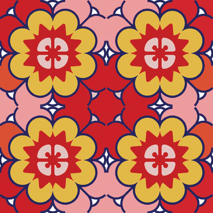 5" X 5" Mediterranean Brights Peel And Stick Removable Tiles