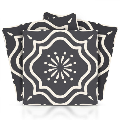 4" X 4" Burst Gray And White Peel And Stick Removable Tiles