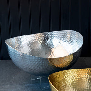 Handcrafted 12inches Hammered Stainless Steel Centerpiece Bowl