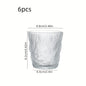 6pcs Glacier Pattern Glass Cup Set - Nordic Style Gradient Frosted