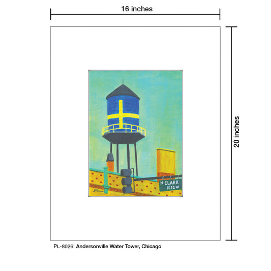 Andersonville Water Tower, Chicago, Print (#8026A)