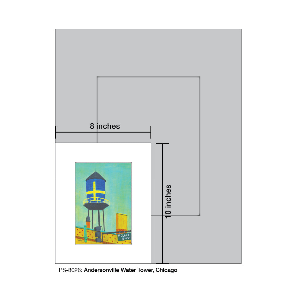 Andersonville Water Tower, Chicago, Print (#8026A)