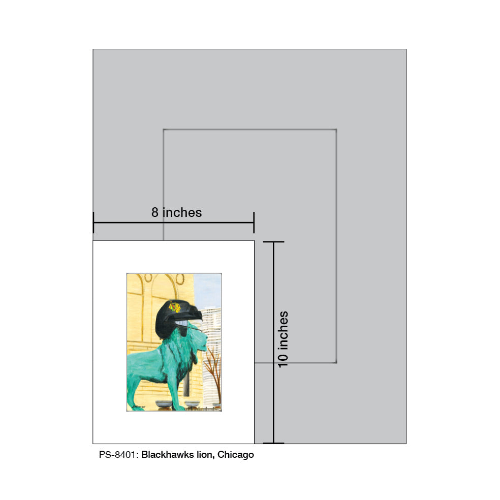 Blackhawks Lion, Chicago, Print (#8401A)