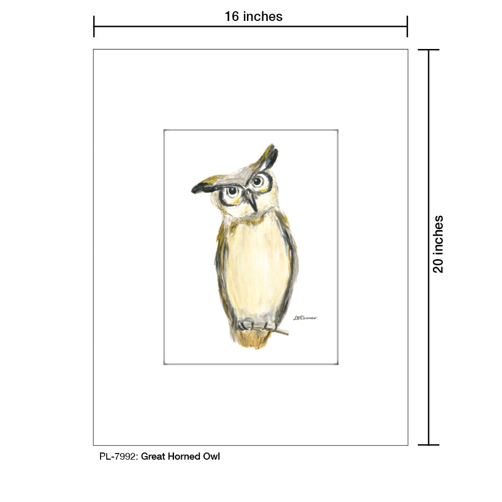 Great Horned Owl, Print (#7992A)