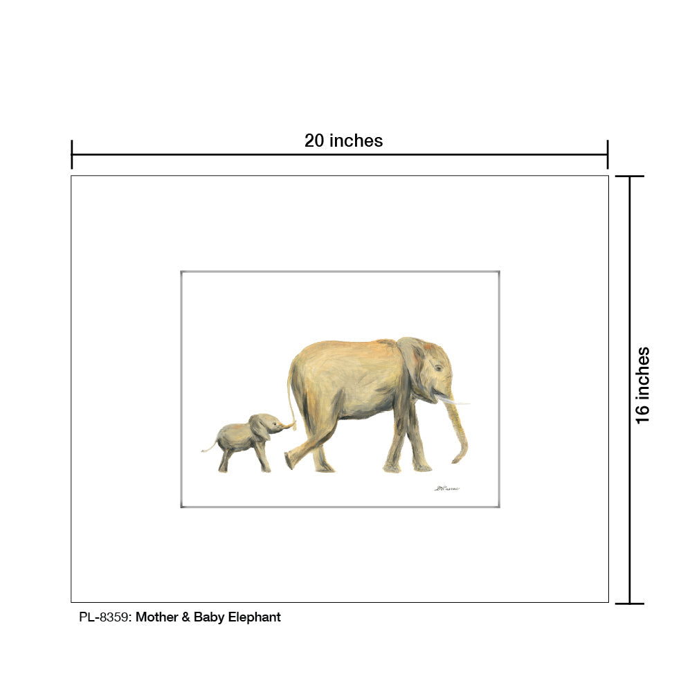 Mother & Baby Elephant, Print (#8359C)