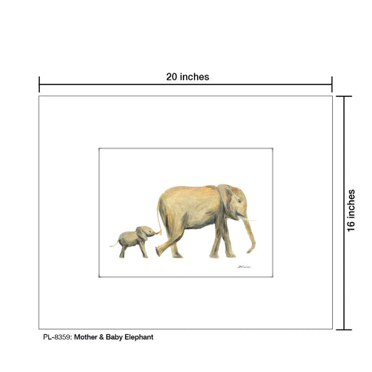 Mother & Baby Elephant, Print (#8359C)