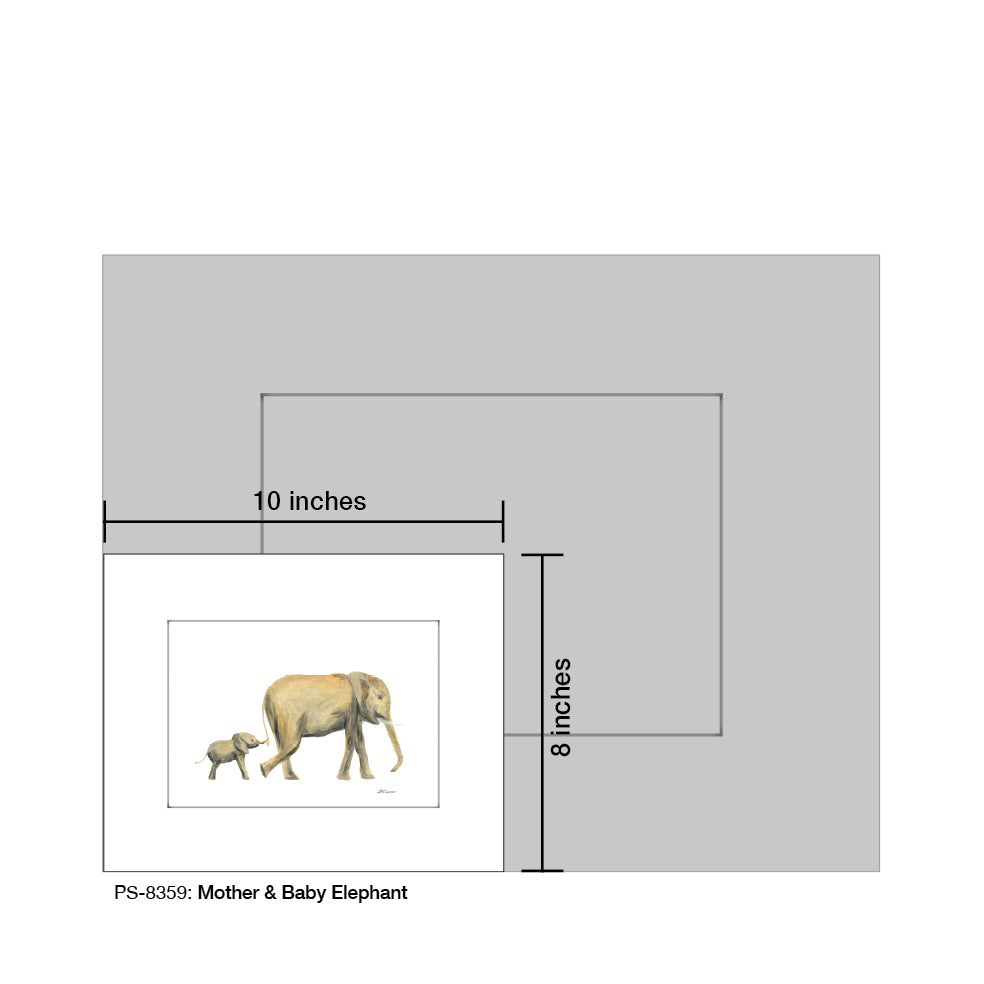 Mother & Baby Elephant, Print (#8359C)