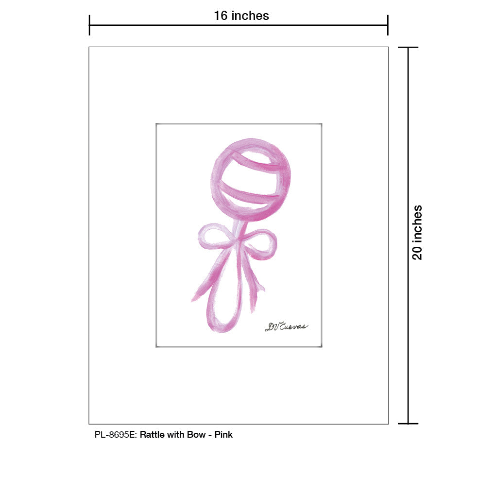 Rattle with Bow - Pink, Print (#8695E)