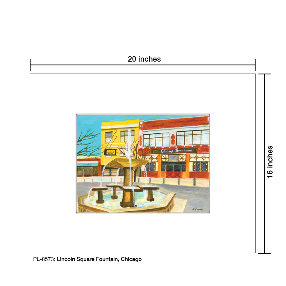 Lincoln Square Fountain, Chicago, Print (#8573A)