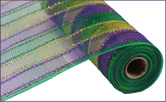 10.25"X10YD TINSEL/PP CHECK MARDI GRAS