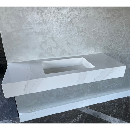 CUSTOM CALACATTA GOLD QUARTZ SINK (QU-041)