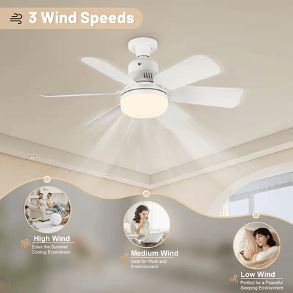 LED 30W Ceiling Fan Light with Remote Control – Dimmable E27 for Living Room, Study & Home Use (85-265V)