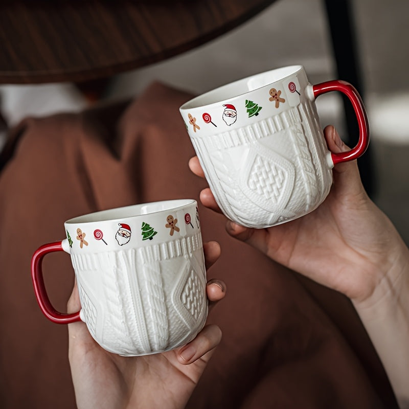 Elegant Ceramic Christmas Mugs  Perfect Gift for Her