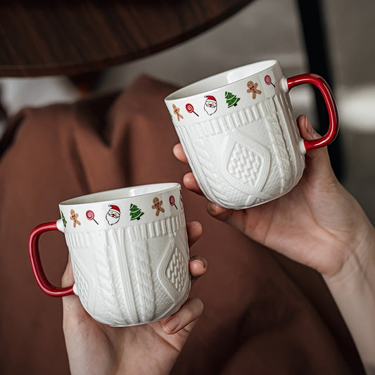 Elegant Ceramic Christmas Mugs  Perfect Gift for Her