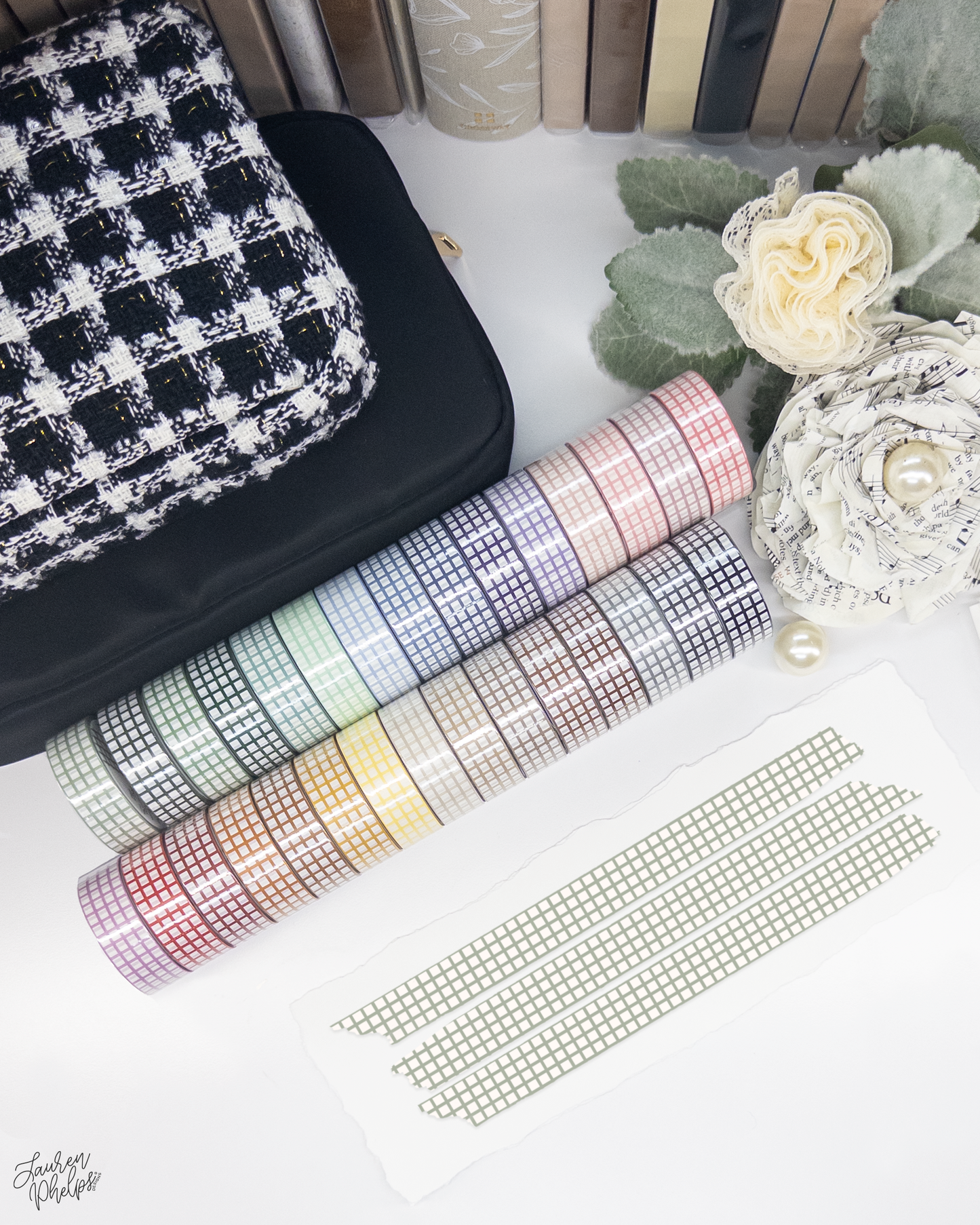 Sage Classic Grid 15mm washi