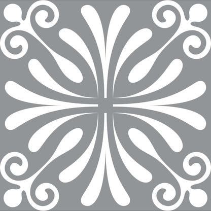 4" X 4" Gray And White Spire Peel And Stick Removable Tiles