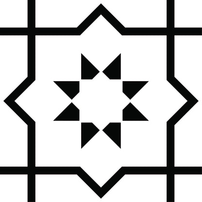 4" X 4" White And Black Sun Peel And Stick Removable Tiles
