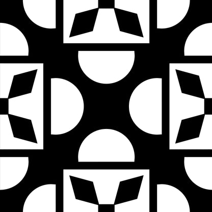 8" X 8" Black And White Coli Peel And Stick Tiles