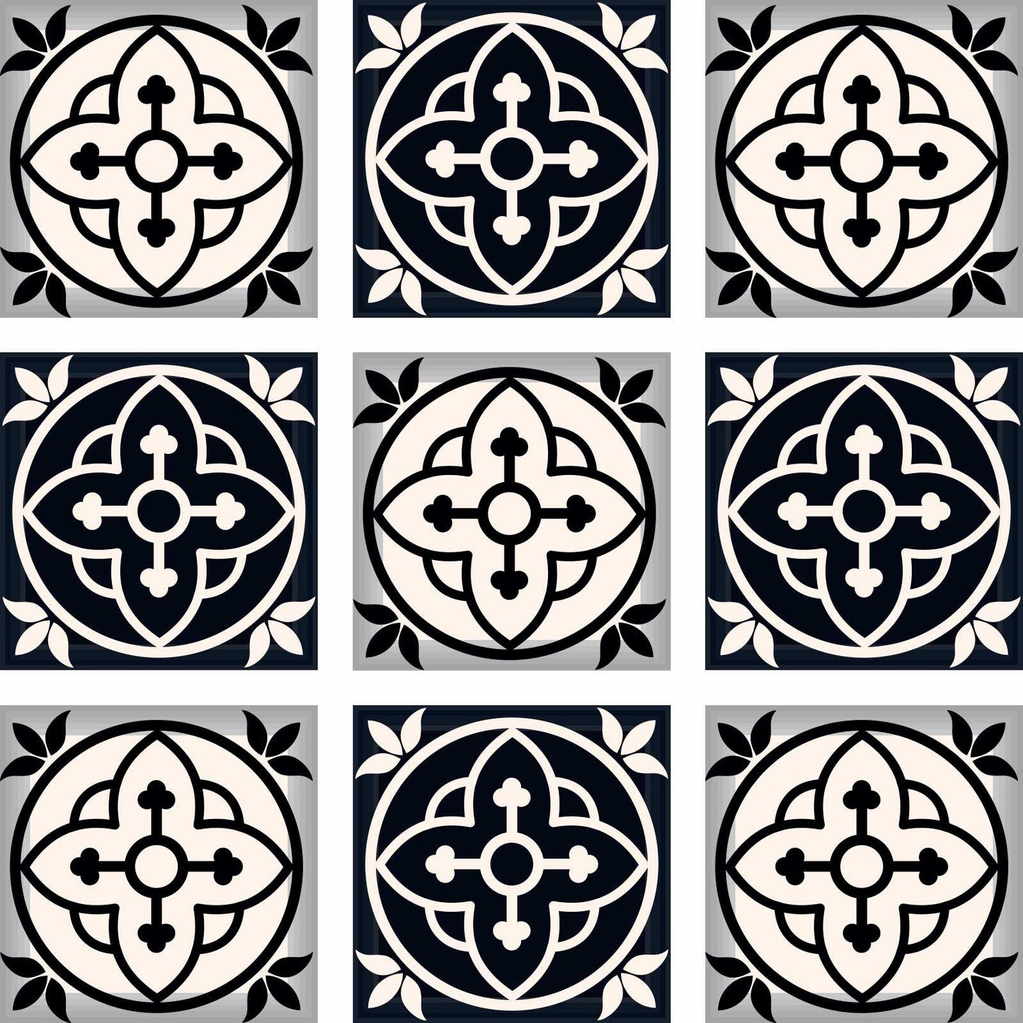 4" X 4" Black And White Rory Peel And Stick Removable Tiles