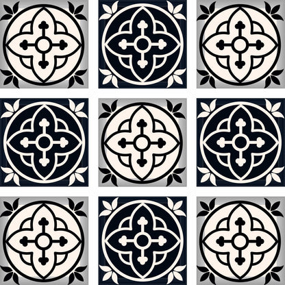 4" X 4" Black And White Rory Peel And Stick Removable Tiles