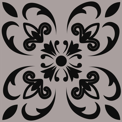 4" X 4" Light Grey And Cream Orchid Peel And Stick Removable Tiles