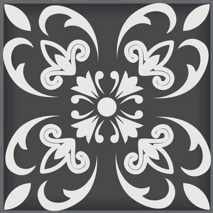 6" X 6" Shades Of Black Mosaic Peel And Stick Removable Tiles