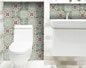 4" X 4" Vintage Sage Mosaic Peel And Stick Removable Tiles