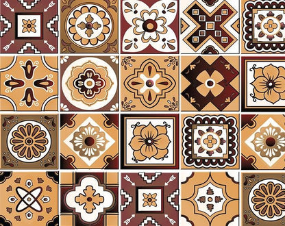 4" X 4" Shades Of Brown Mosaic Peel And Stick Removable Tiles