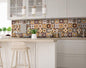 4" X 4" Shades Of Brown Mosaic Peel And Stick Removable Tiles