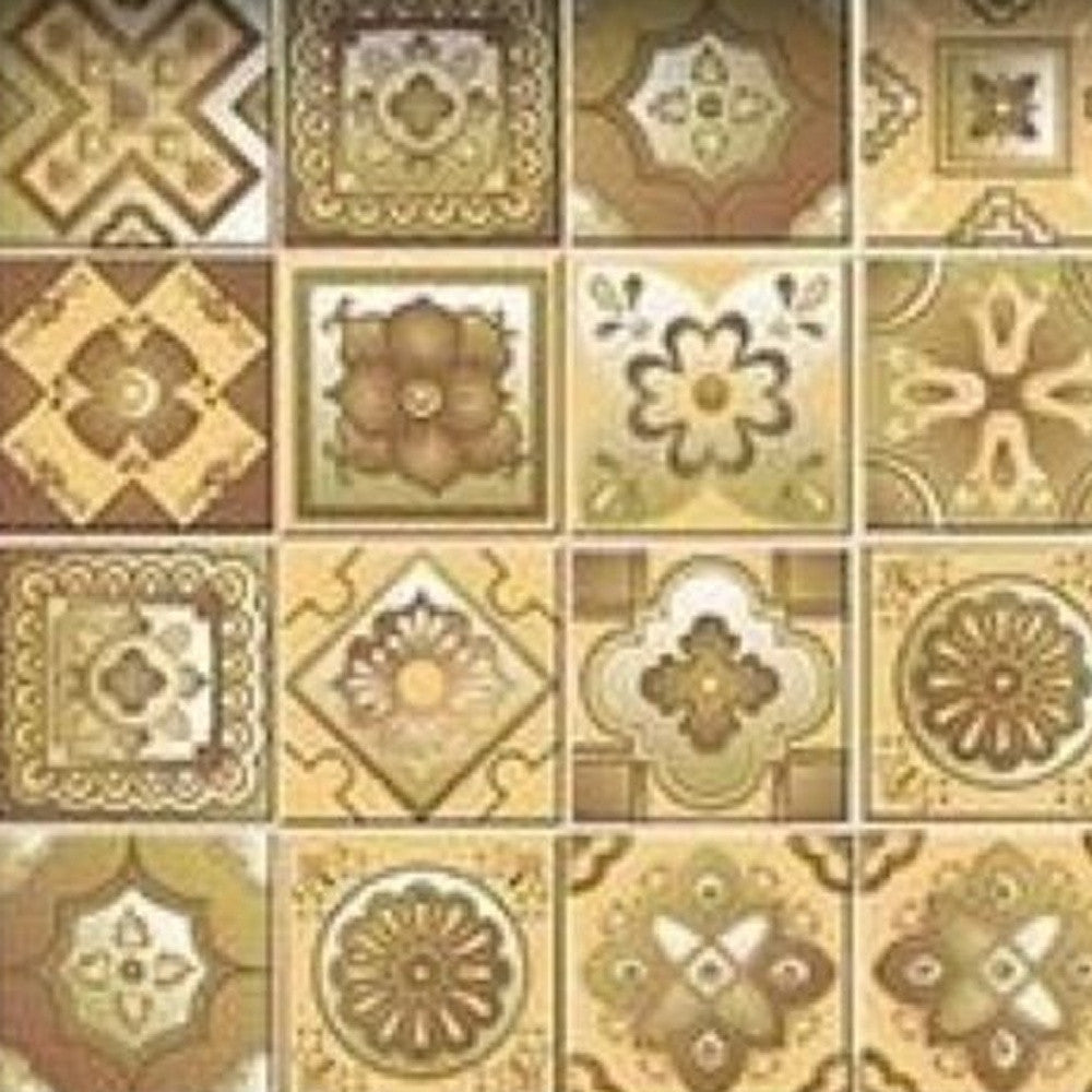 4" X 4" Vintage Beige And White Peel And Stick Removable Tiles