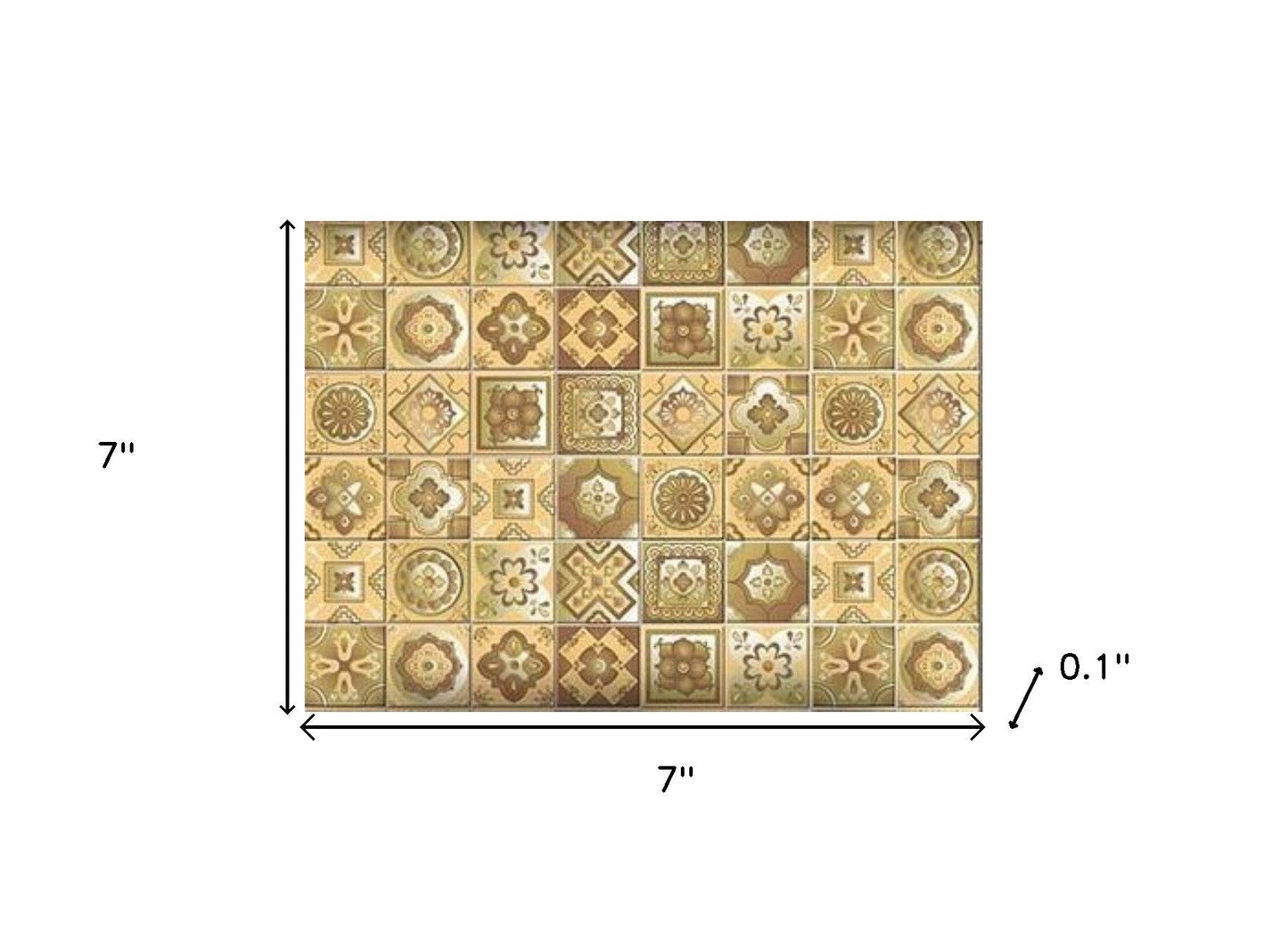 4" X 4" Vintage Beige And White Peel And Stick Removable Tiles