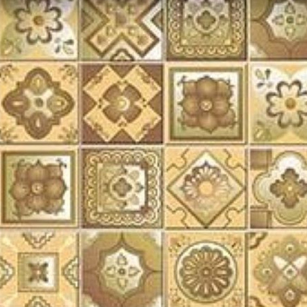 4" X 4" Vintage Beige And White Peel And Stick Removable Tiles