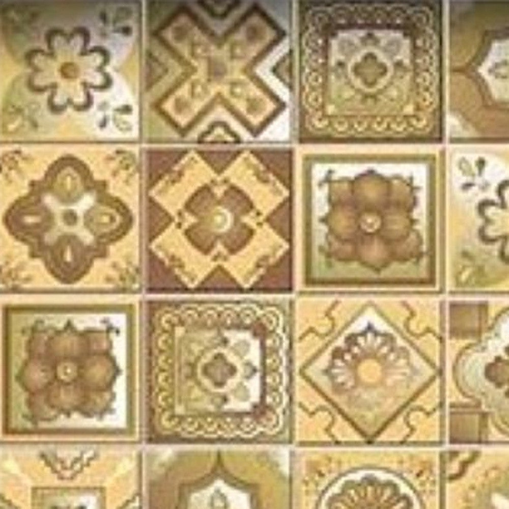 4" X 4" Vintage Beige And White Peel And Stick Removable Tiles