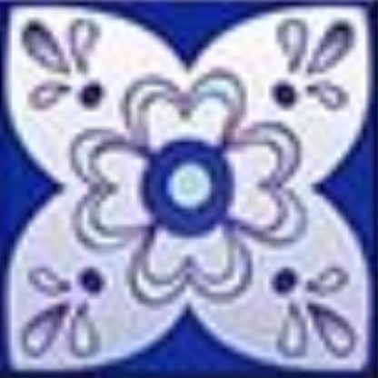 4" X 4" Vintage Turq Blue And White Peel And Stick Removable Tiles