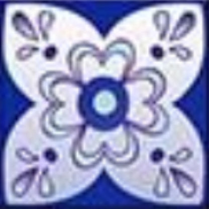 4" X 4" Vintage Turq Blue And White Peel And Stick Removable Tiles