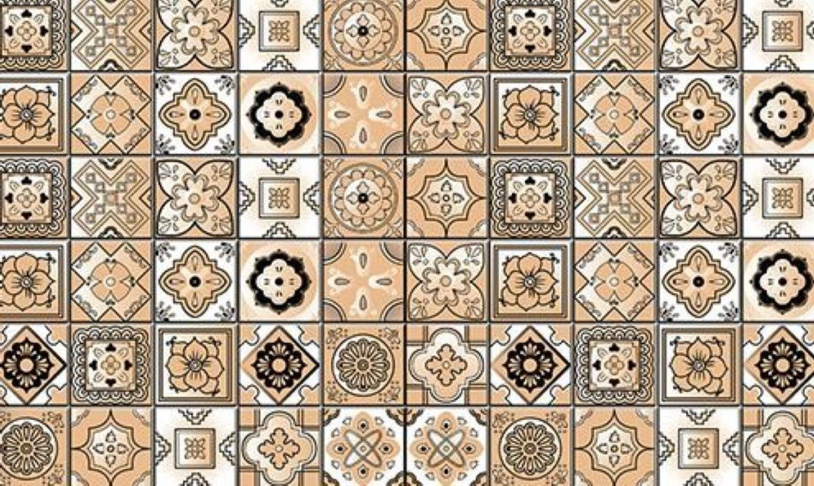 4" X 4" Shades Of Taupe Mosaic Peel And Stick Removable Tiles