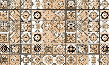 4" X 4" Shades Of Taupe Mosaic Peel And Stick Removable Tiles