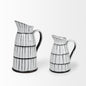 13" Black And White Cylinder Ceramic Urns Jars | Kitchen + Metal |