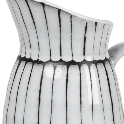13" Black And White Cylinder Ceramic Urns Jars | Kitchen + Metal |
