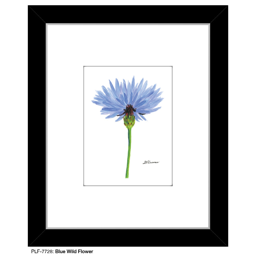 Blue Wild Flower Stem, Print (#7728A)