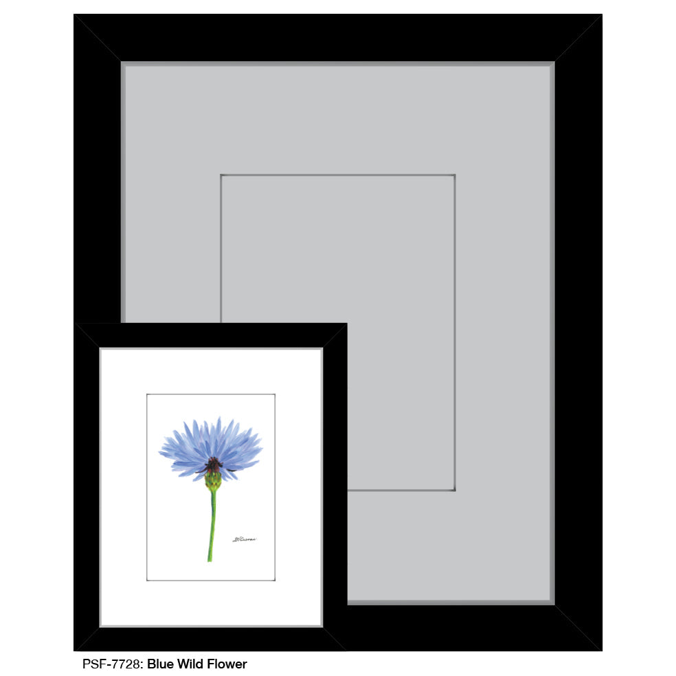 Blue Wild Flower Stem, Print (#7728A)