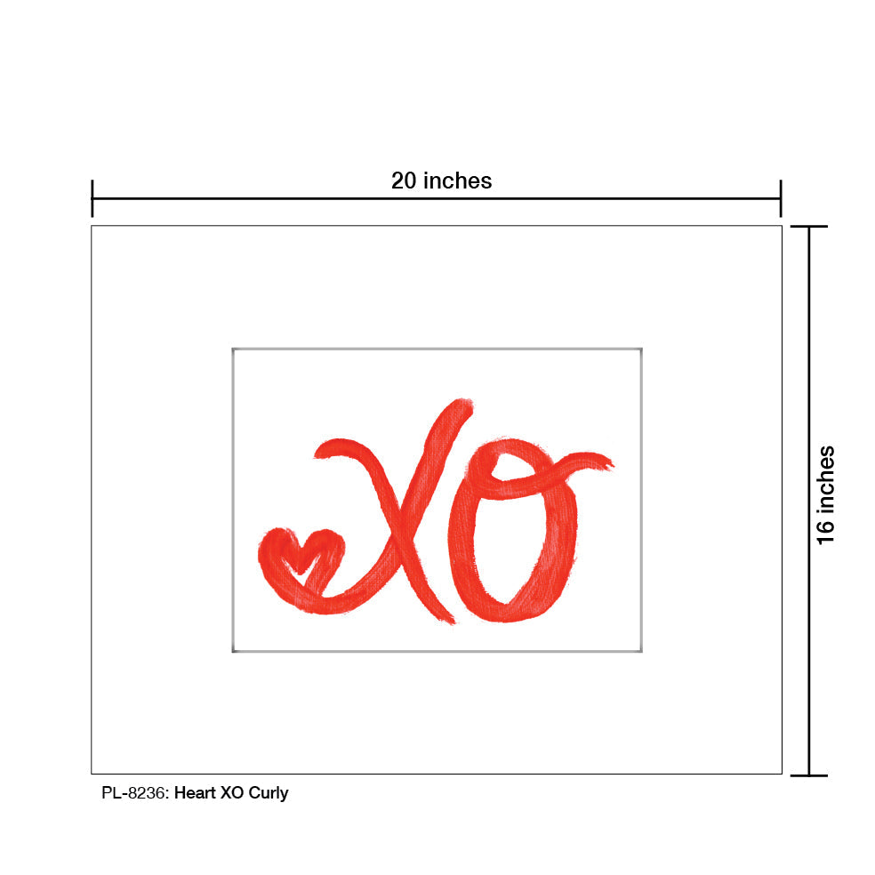 Heart XO Curly, Print (#8236A)